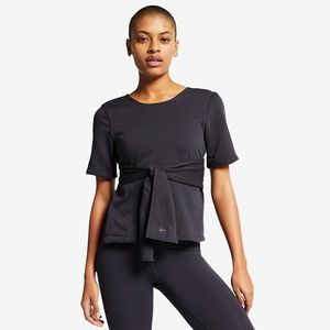 NIKE Women's Studio Short Sleeve Wrap Top